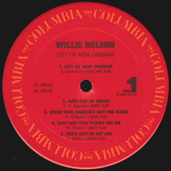 Willie Nelson : City Of New Orleans (LP, Album, Pit)