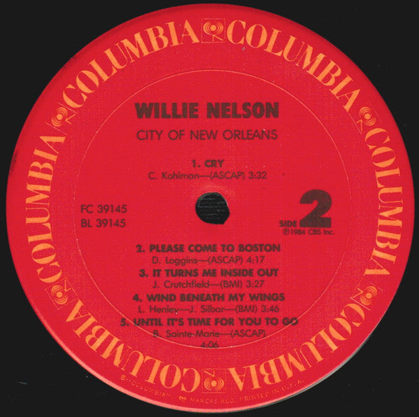 Willie Nelson : City Of New Orleans (LP, Album, Pit)