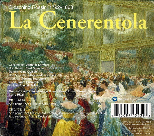 Rossini* - Larmore* •  Giménez* •  Quilico* •  Corbelli* •  Miles* •  The Orchestra Of The Royal Opera House, Covent Garden* •  Covent Garden Opera Chorus* •  Carlo Rizzi : La Cenerentola (2xCD, Album, RE + Box, Sli)