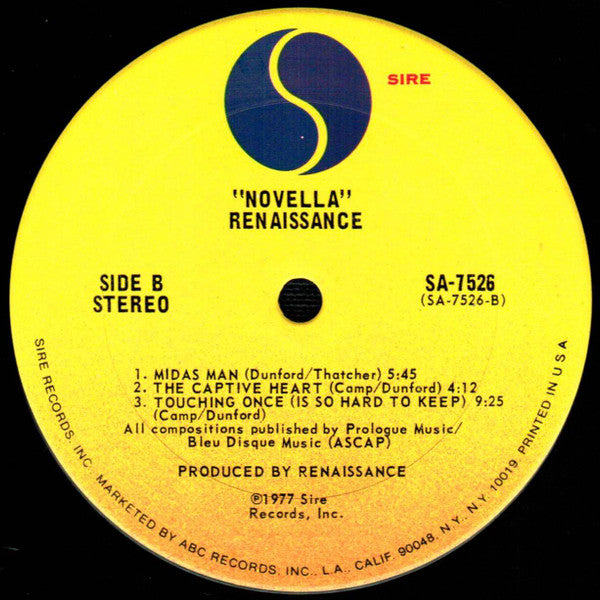Renaissance (4) : Novella (LP, Album, San)