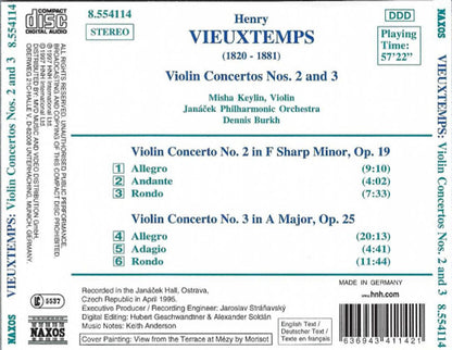 Vieuxtemps* – Misha Keylin, Janáček Philharmonic Orchestra*, Dennis Burkh : Violin Concertos Nos. 2 And 3 (CD, Album)