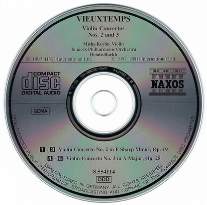 Vieuxtemps* – Misha Keylin, Janáček Philharmonic Orchestra*, Dennis Burkh : Violin Concertos Nos. 2 And 3 (CD, Album)
