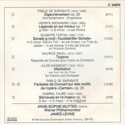 Anne-Sophie Mutter, Wiener Philharmoniker, James Levine (2) : Carmen-Fantasie (CD, Album, Club)