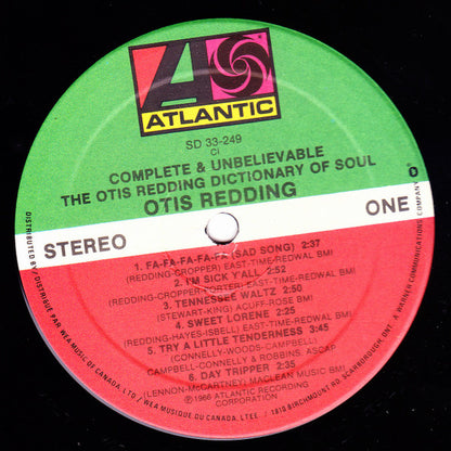 Otis Redding : The Otis Redding Dictionary Of Soul - Complete & Unbelievable (LP, Album)
