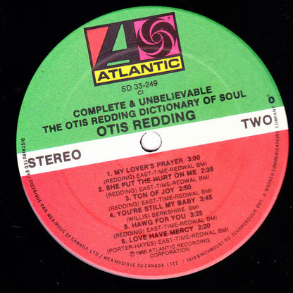 Otis Redding : The Otis Redding Dictionary Of Soul - Complete & Unbelievable (LP, Album)