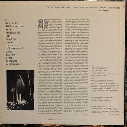 Dick Leibert : The Sound Of Christmas On The Radio City Music Hall Organ (LP, Album, RP, Ind)