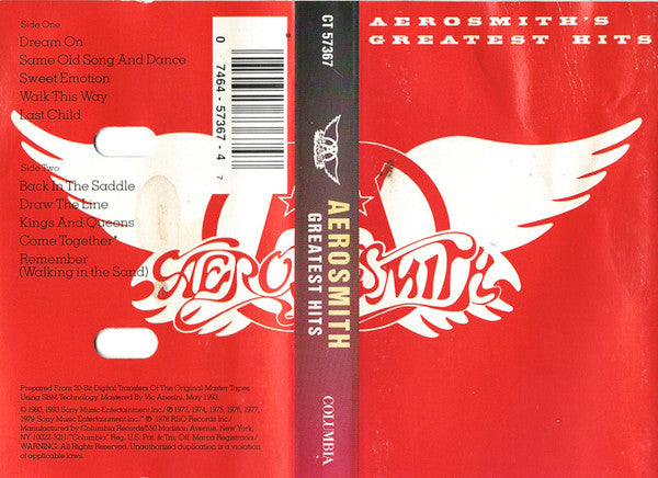Aerosmith : Aerosmith's Greatest Hits (Cass, Comp, RE, RM, 20 )