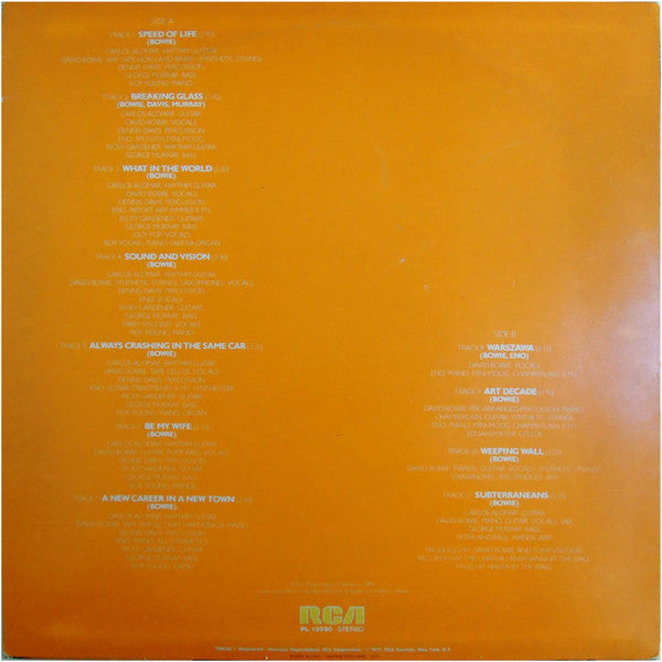 David Bowie : Low (LP, Album)