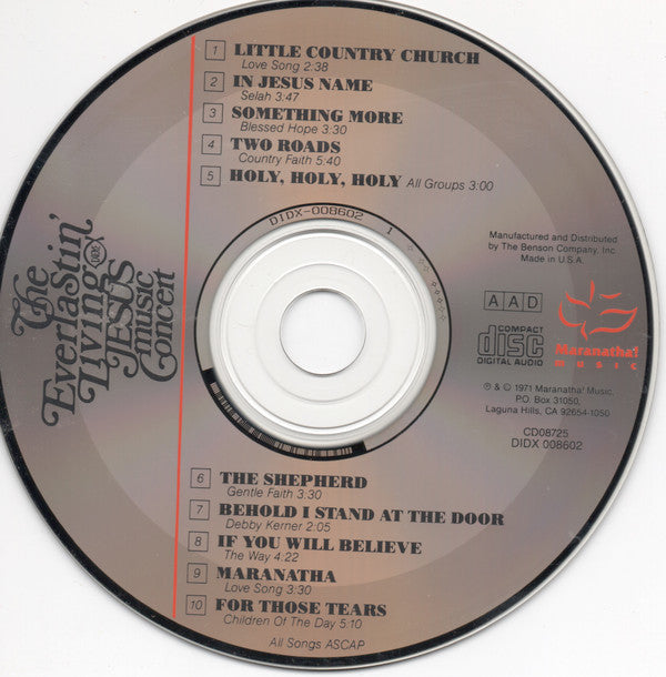 Various : The Everlastin' Living Jesus Music Concert (CD, Album, Comp, RE)