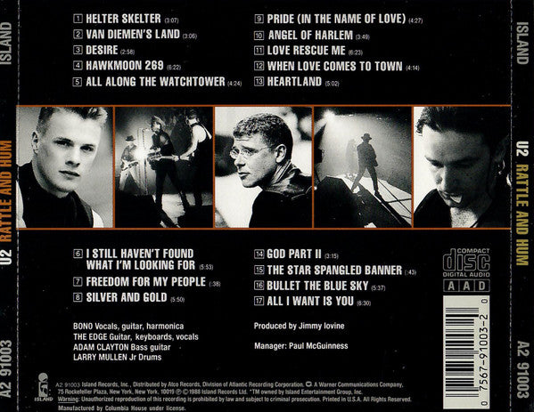U2 : Rattle And Hum (CD, Album, Club, CRC)