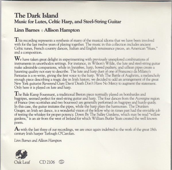 Linn Barnes • Allison Hampton : The Dark Island (CD)