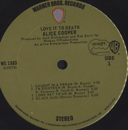 Alice Cooper : Love It To Death (LP, Album, RE, Pit)