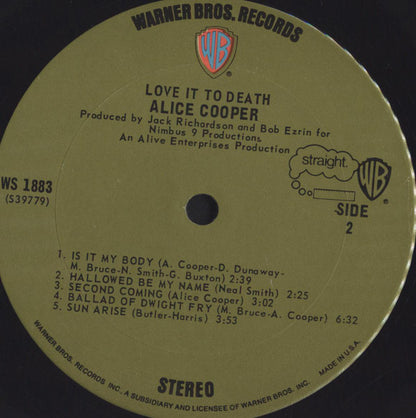 Alice Cooper : Love It To Death (LP, Album, RE, Pit)