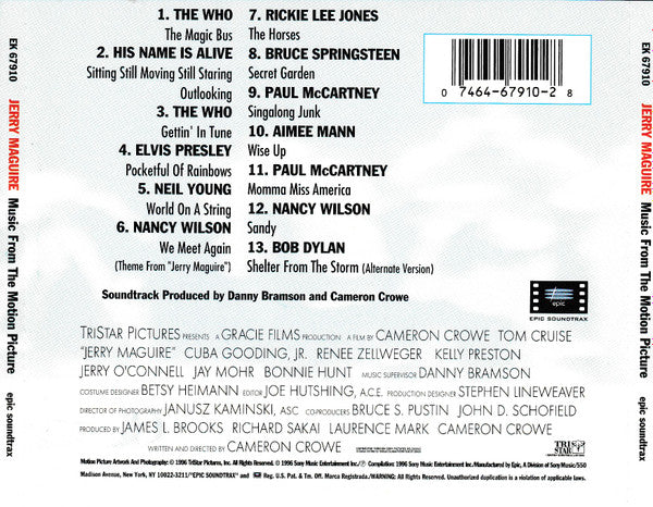 Various : Jerry Maguire (Music From The Motion Picture) (CD, Comp, RP)