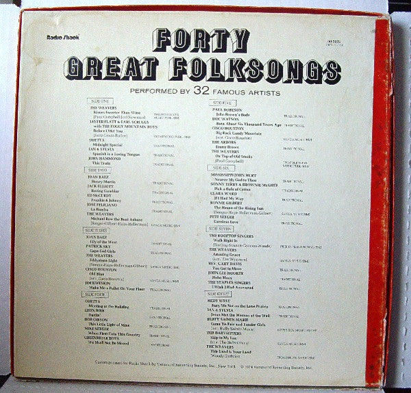 Various : 40 Great Folks Songs (4xLP, Comp)
