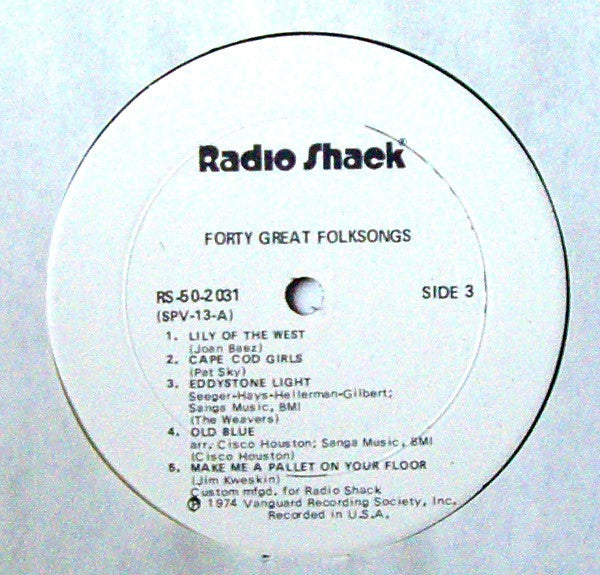 Various : 40 Great Folks Songs (4xLP, Comp)