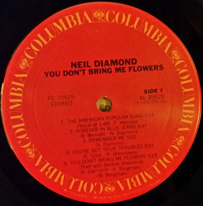 Neil Diamond : You Don't Bring Me Flowers (LP)