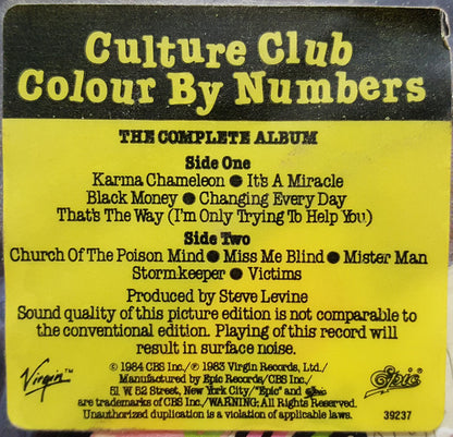 Culture Club : Colour By Numbers (LP, Album, Pic)