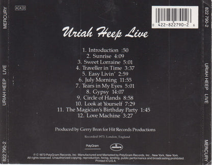 Uriah Heep : Uriah Heep Live  (CD, Album, RE)