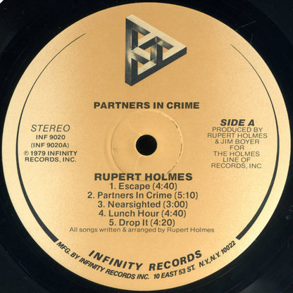 Rupert Holmes : Partners In Crime (LP, Album, Pin)
