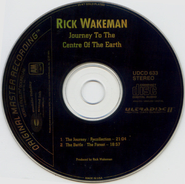 Rick Wakeman : Journey To The Centre Of The Earth (CD, Album, RE, RM)