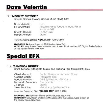 Various : GRP Digital Sampler Limited Edition Jazz Volume #1 (CD, Comp, Ltd, RP)