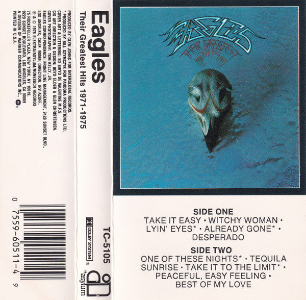 Eagles : Their Greatest Hits 1971-1975 (Cass, Comp, RE, SR)