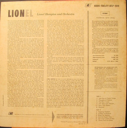 Lionel Hampton And Orchestra* : Lionel...Plays Drums, Vibes, Piano (LP, Album, Mono)