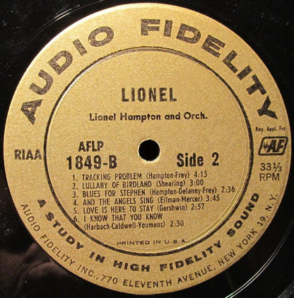 Lionel Hampton And Orchestra* : Lionel...Plays Drums, Vibes, Piano (LP, Album, Mono)