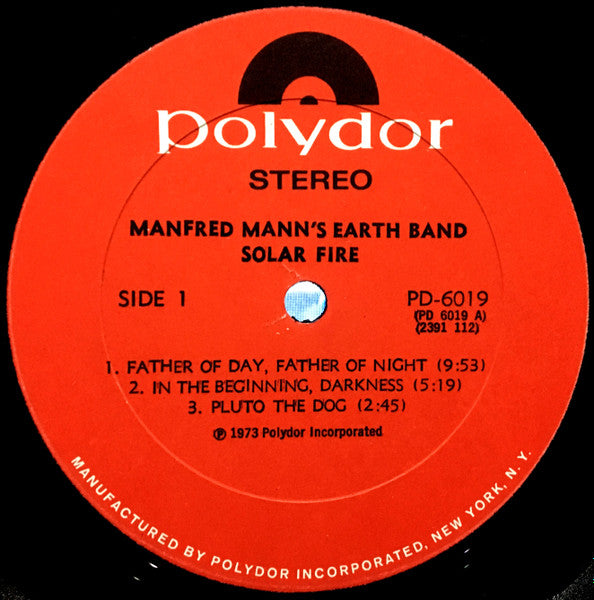 Manfred Mann's Earth Band : Solar Fire (LP, Album, All)