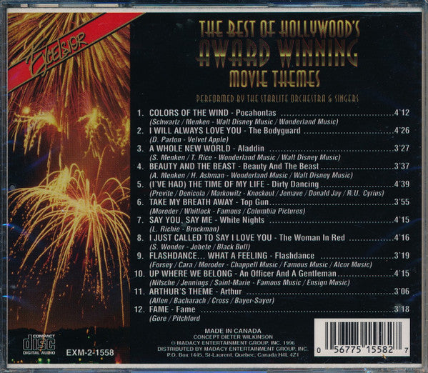Starlite Orchestra & Singers : The Best Of Hollywood's Award Winning Movie Themes (CD, Album)