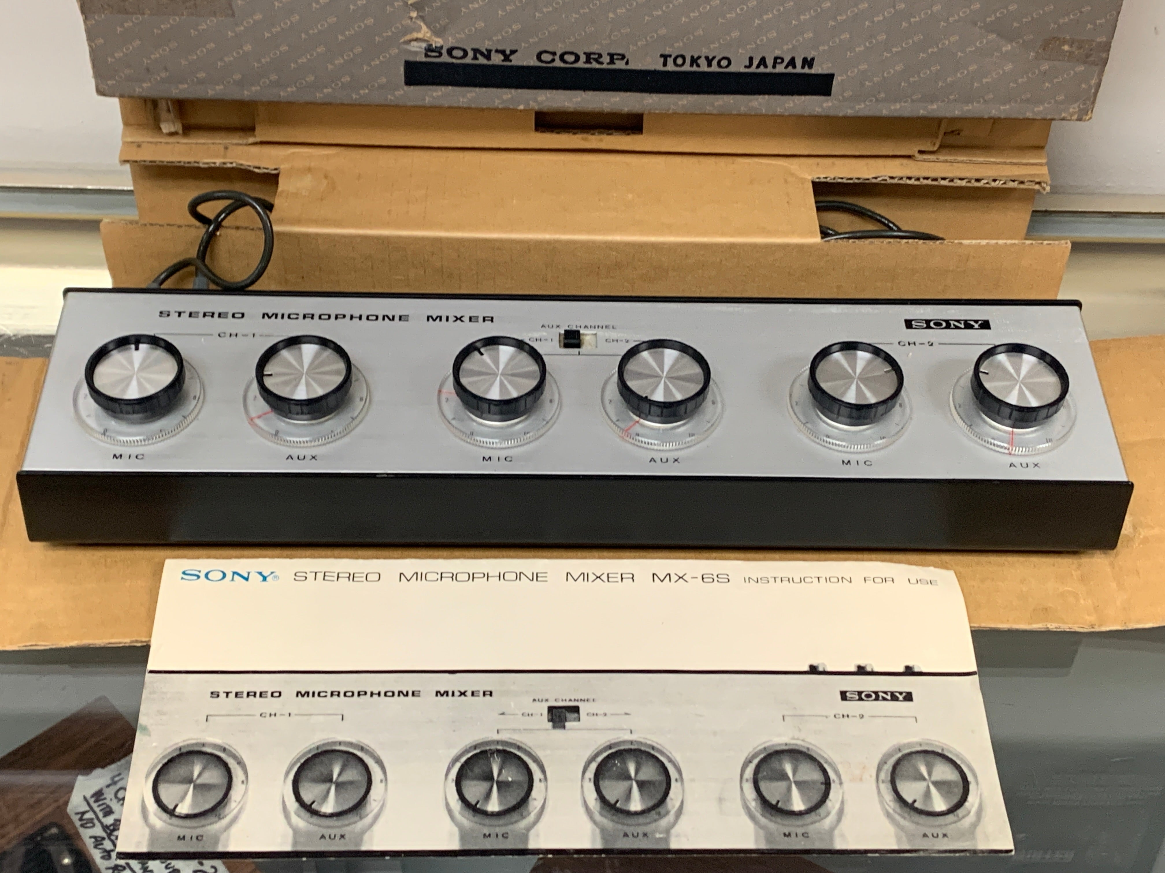 Sony Stereo Mic Mixer MX-6S w/ Box, Instructions & Cord – The