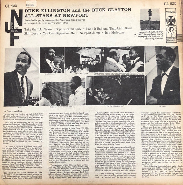 Duke Ellington / Buck Clayton All-Stars* : At Newport (LP, Album, Mono)