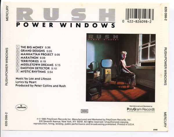 Rush : Power Windows (CD, Album, RE, PMD)