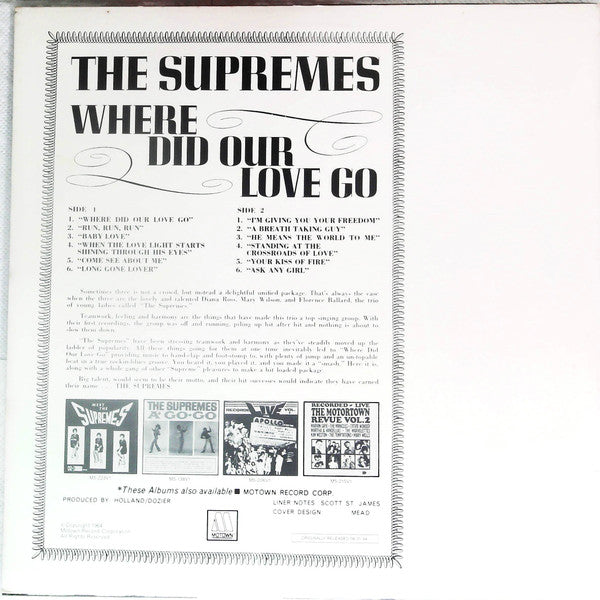 The Supremes : Where Did Our Love Go (LP, Album, Mono, RE)