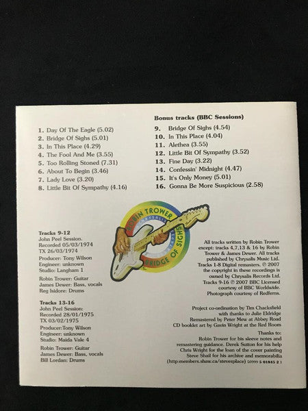 Robin Trower : Bridge Of Sighs (CD, Album, RE, RM)