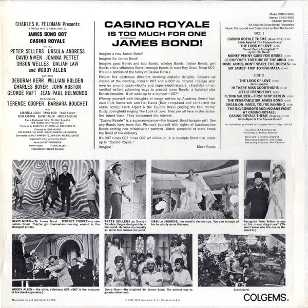 Burt Bacharach : Casino Royale (An Original Soundtrack Recording) (LP, Album, Roc)