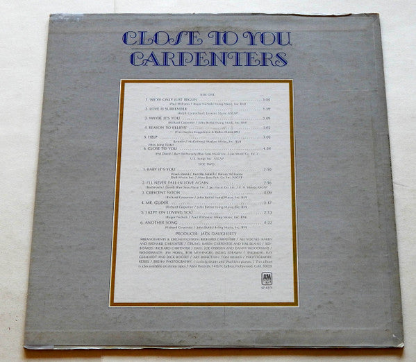 Carpenters : Close To You (LP, Album, Mon)