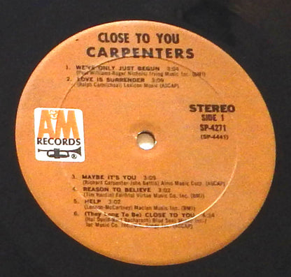 Carpenters : Close To You (LP, Album, Mon)
