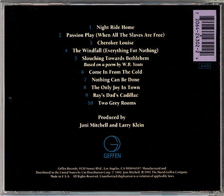 Joni Mitchell : Night Ride Home (CD, Album, RE, Mat)