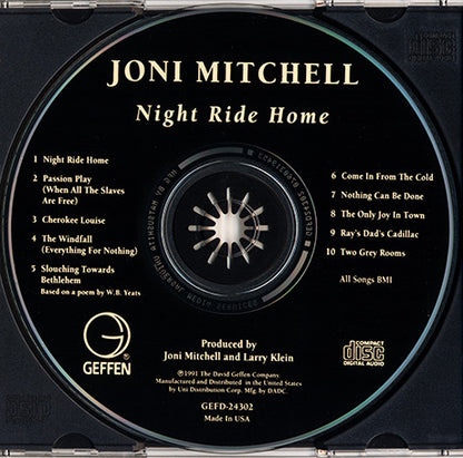 Joni Mitchell : Night Ride Home (CD, Album, RE, Mat)