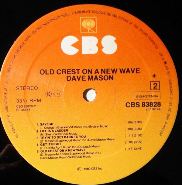 Dave Mason : Old Crest On A New Wave (LP, Album)