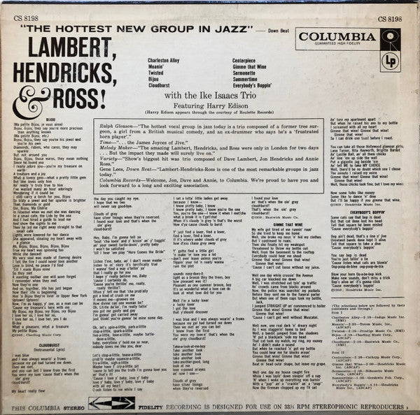 Lambert, Hendricks & Ross with the Ike Isaacs Trio* featuring Harry Edison : The Hottest New Group In Jazz (LP, RE)