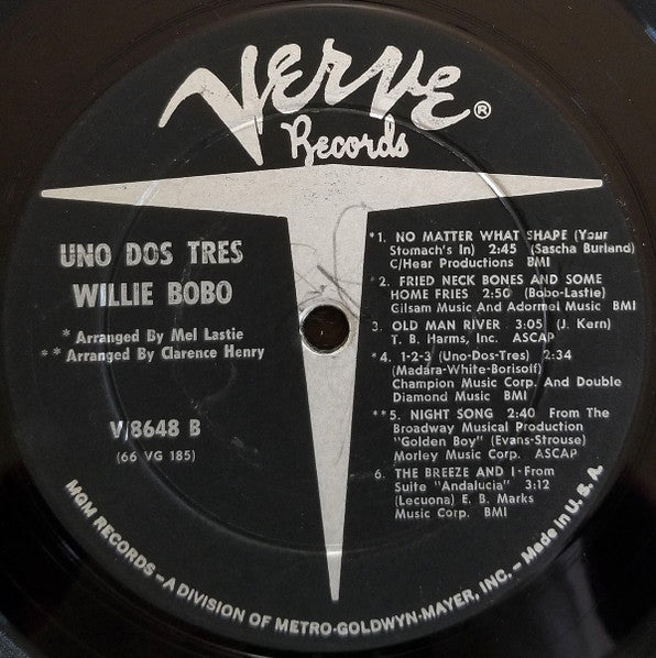 Willie Bobo : Uno Dos Tres 1•2•3 (LP, Album, Mono)