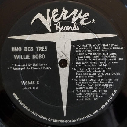 Willie Bobo : Uno Dos Tres 1•2•3 (LP, Album, Mono)