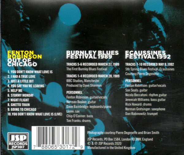 Fenton Robinson : Out Of Chicago (The Chicago Blues Master - Live And Studio Sessions 1989/92) (CD, Album)