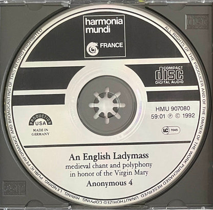 Anonymous 4 : An English Ladymass (Medieval Chant And Polyphony) (CD, Album)