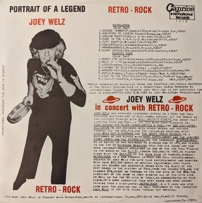 Joey Welz : Portrait Of A Legend Retro-Rock (LP, Promo)