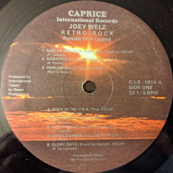 Joey Welz : Portrait Of A Legend Retro-Rock (LP, Promo)