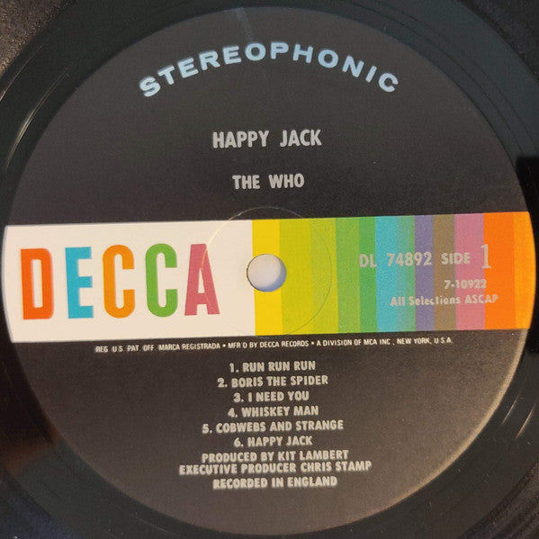 The Who : Happy Jack (LP, Album, Glo)